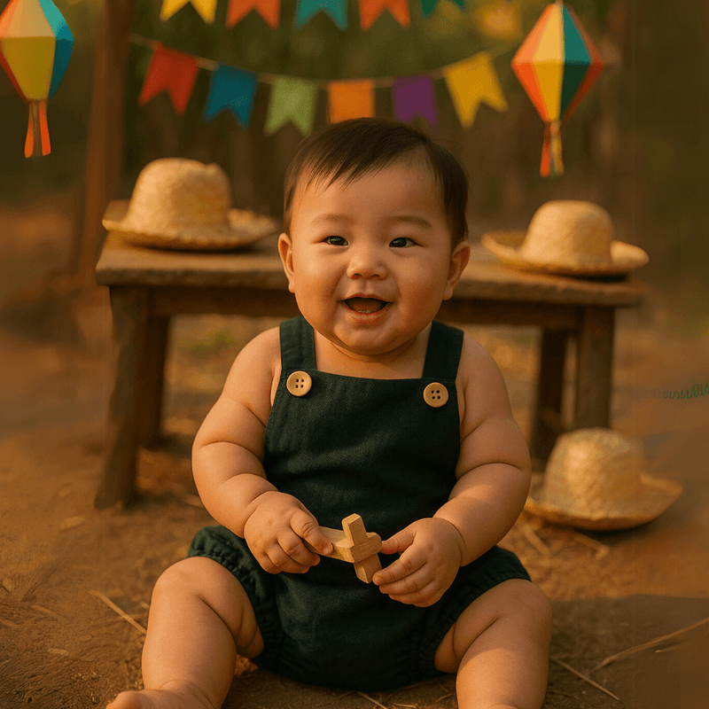 Romper Bebê Tradicional Linho Black