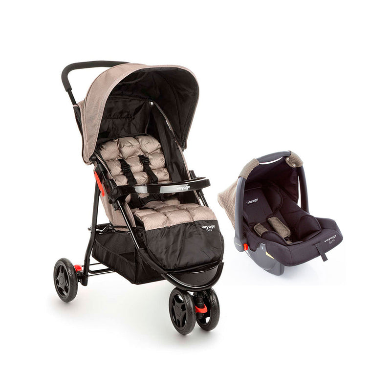 Travel System Delta Duo Pro (Conjunto de Carrinho 3 Rodas Reclinável + Bebê Conforto)