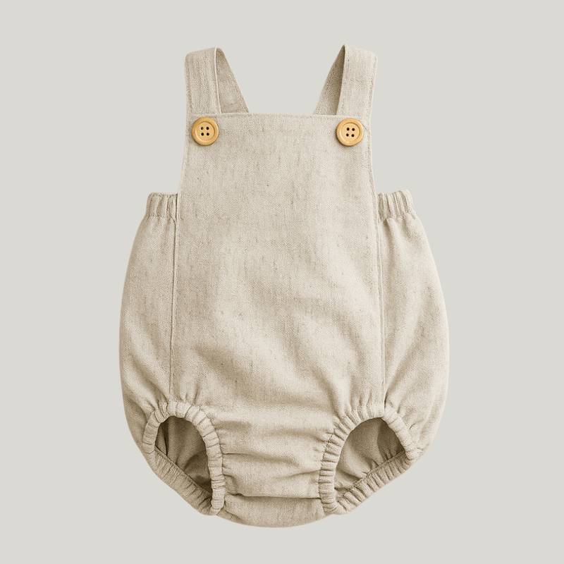 Romper Bebê Tradicional Linho Cru