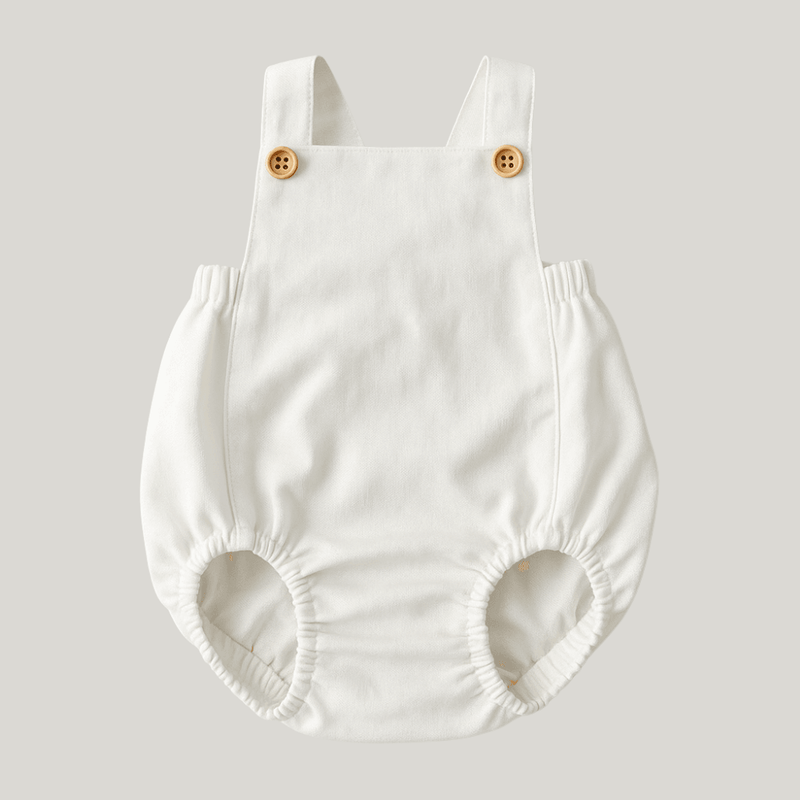 Romper Bebê Tradicional Linho Off White
