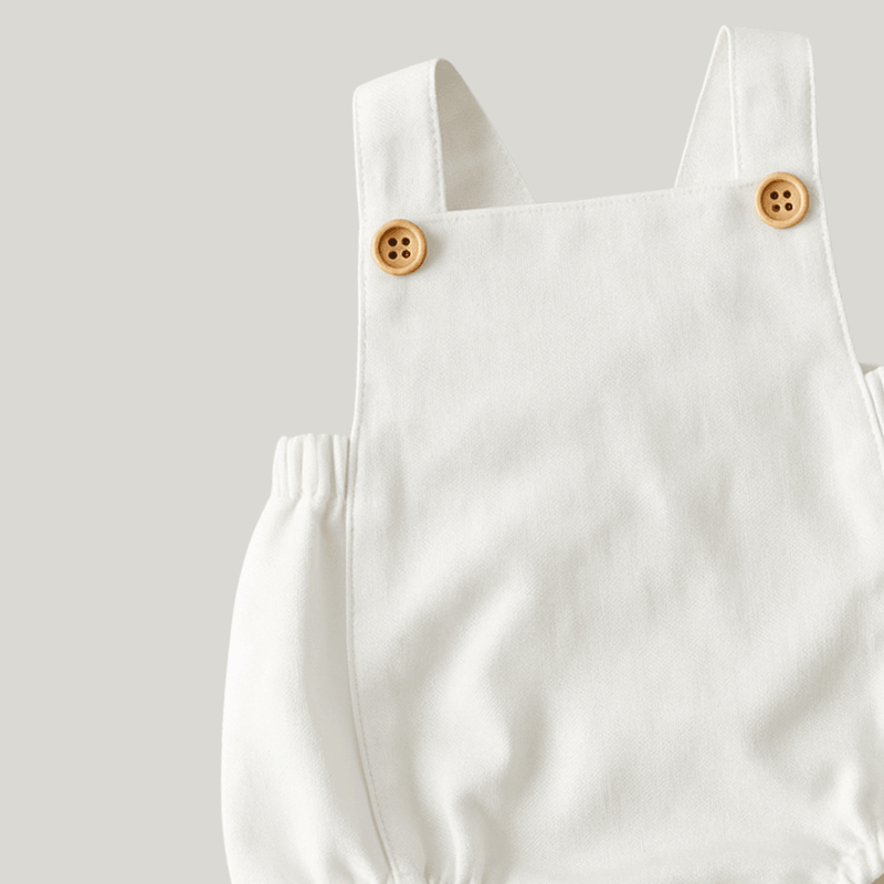 Romper Bebê Tradicional Linho Off White