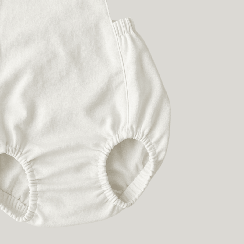 Romper Bebê Tradicional Linho Off White