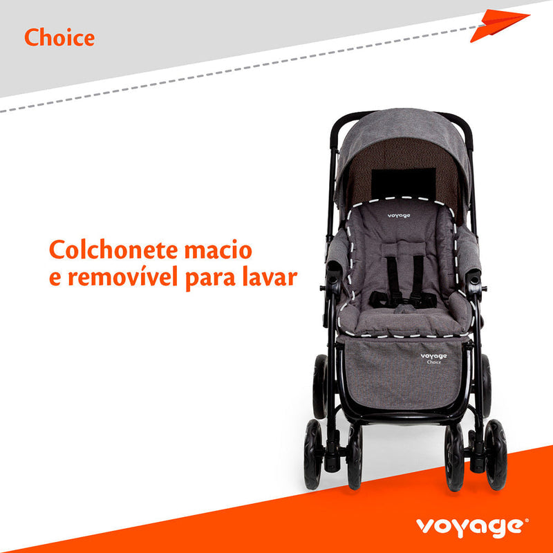 Carrinho De Bebê Choice Passeio Reversível e Retrátil