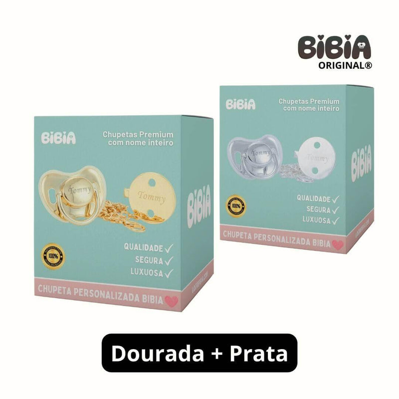 COMBO 2 Chupetas sem STRASS com Nome + Prendedores