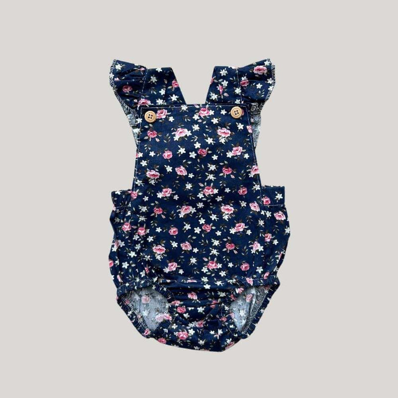 Romper Bebê Anelise Flower Azul