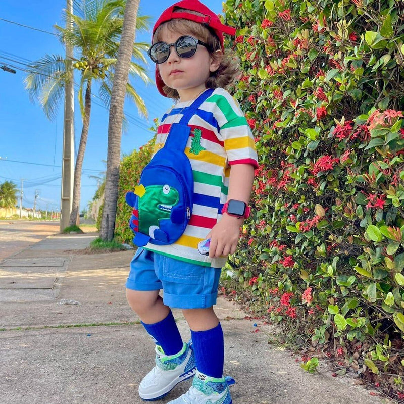 Conjunto Infantil Masculino Dino + Bolsa