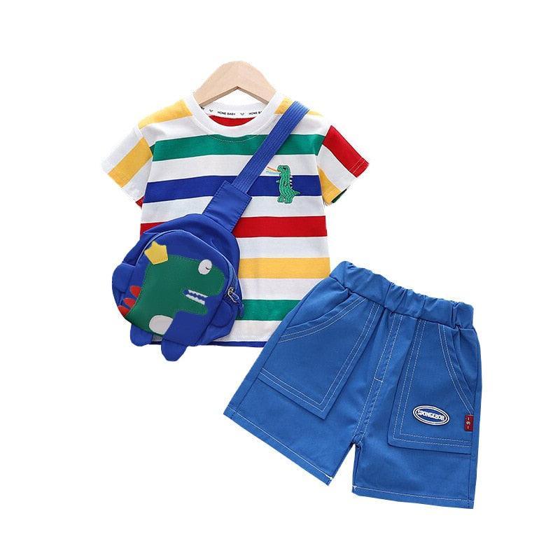 Conjunto Infantil Masculino Dino + Bolsa