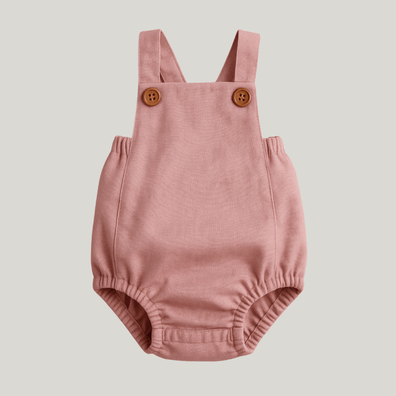 Romper Bebê Tradicional Linho Rosa