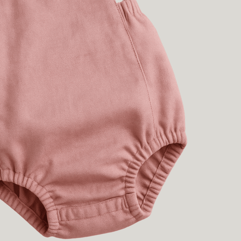 Romper Bebê Tradicional Linho Rosa