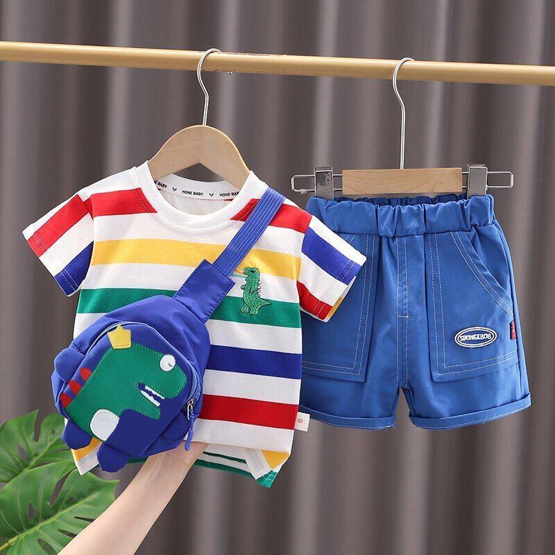 Conjunto Infantil Masculino Dino + Bolsa