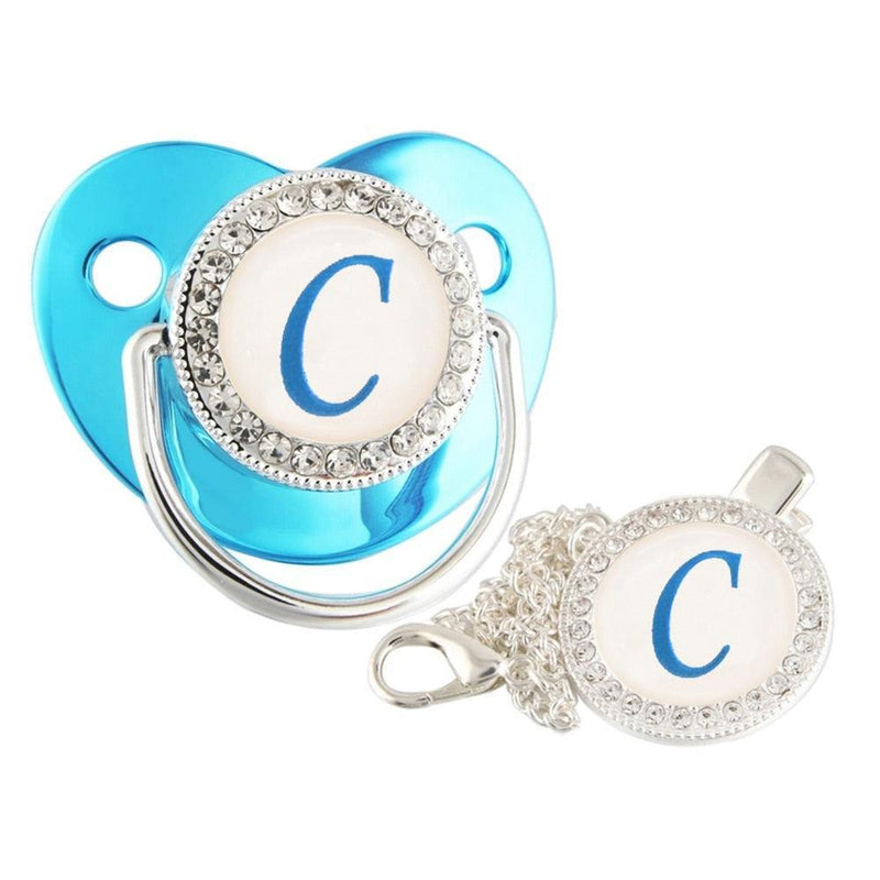 Chupeta Luxo Azul + Prendedor