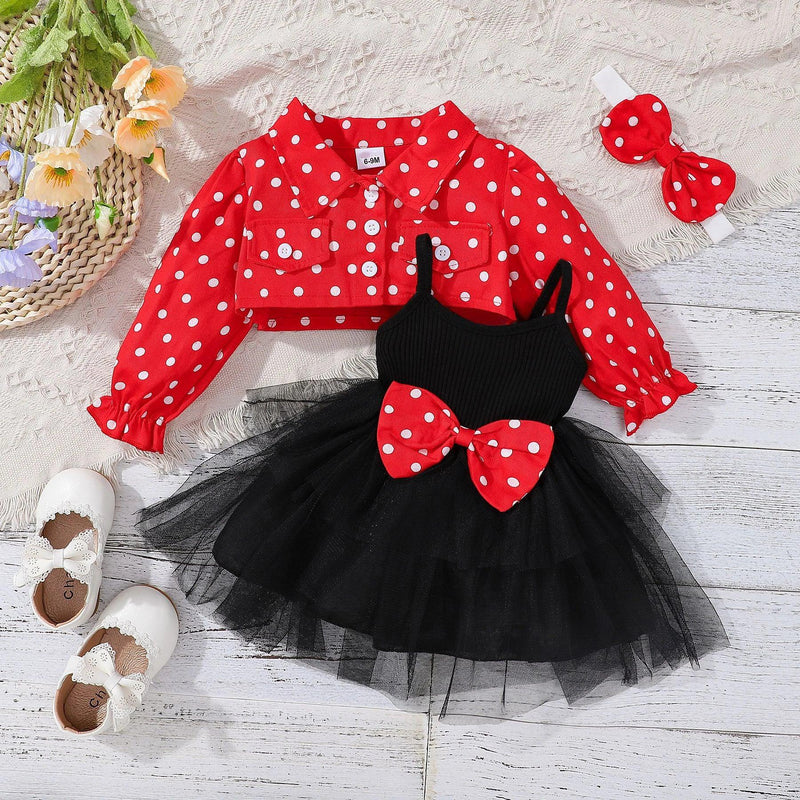 Conjunto Vestido e Jaquetinha Poá