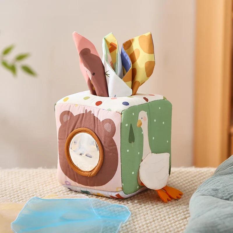 Brinquedo Montessori Caixa de Tecido Mágica