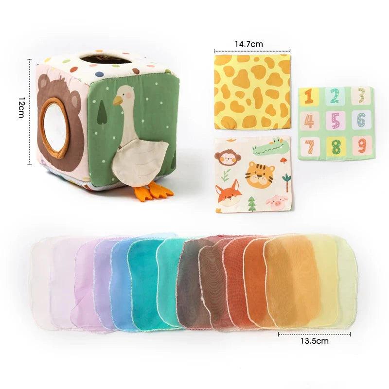 Brinquedo Montessori Caixa de Tecido Mágica
