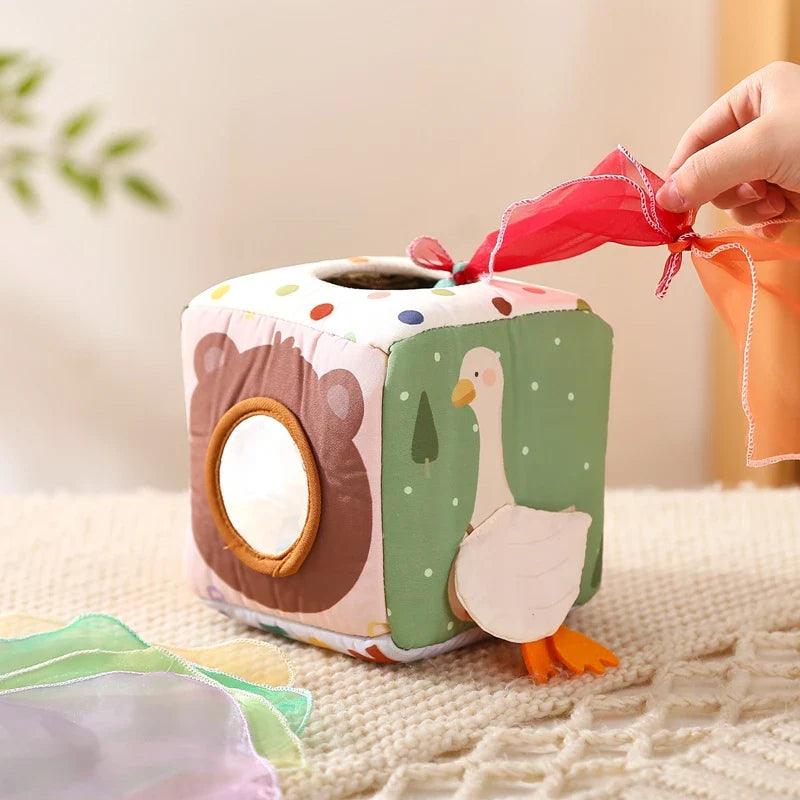 Brinquedo Montessori Caixa de Tecido Mágica