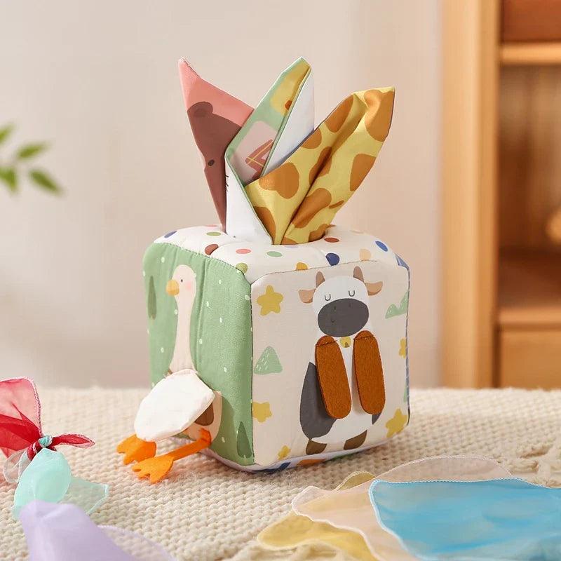 Brinquedo Montessori Caixa de Tecido Mágica