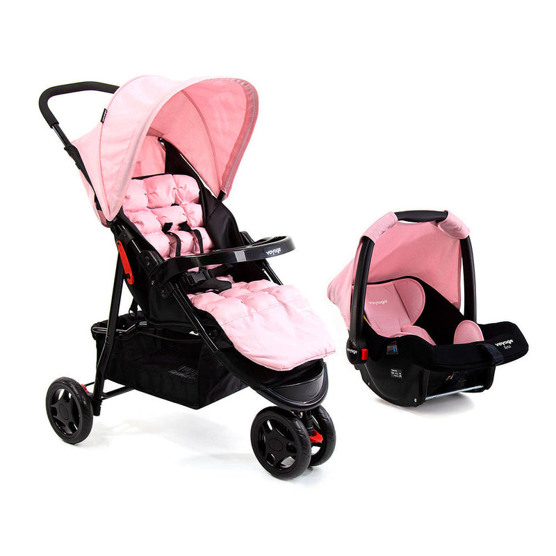 Travel System Delta Duo Pro (Conjunto de Carrinho 3 Rodas Reclinável + Bebê Conforto)