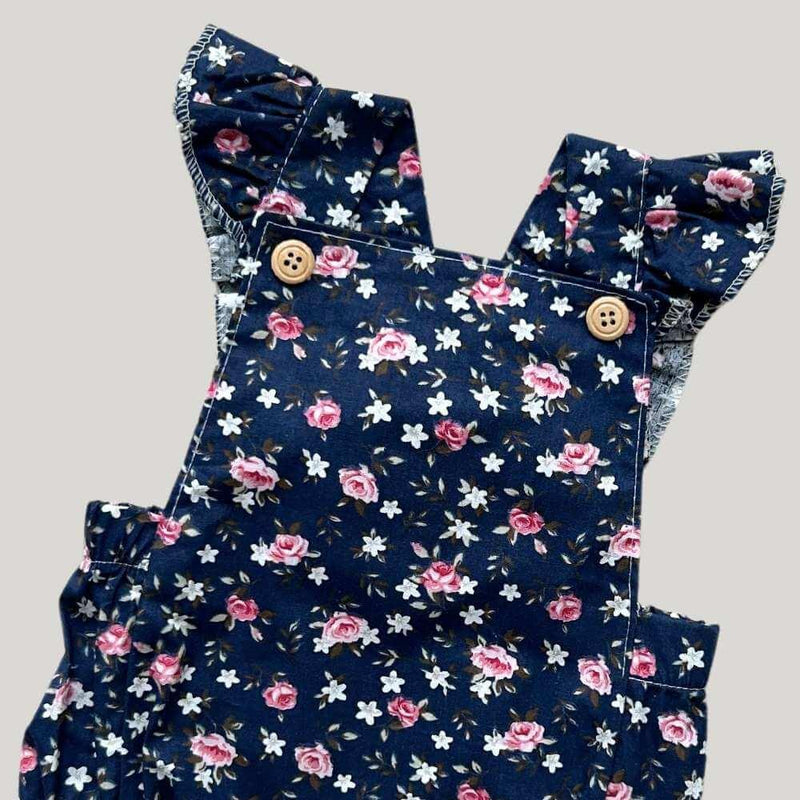 Romper Bebê Anelise Flower Azul