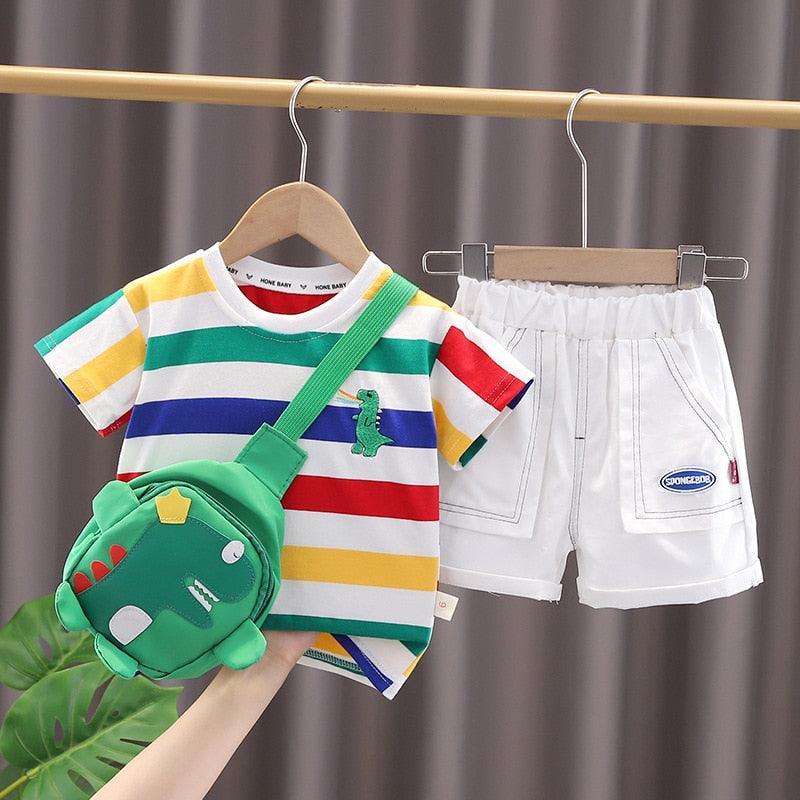 Conjunto Infantil Masculino Dino + Bolsa